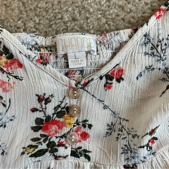Chance Brand Floral Flowy Crop Top - Picture 3 of 3